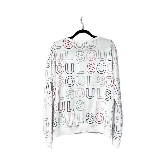 NWT SOULCYCLE Colorful Logo White Crew Neck Long Sleeve Sweatshirt - Picture 3 of 4